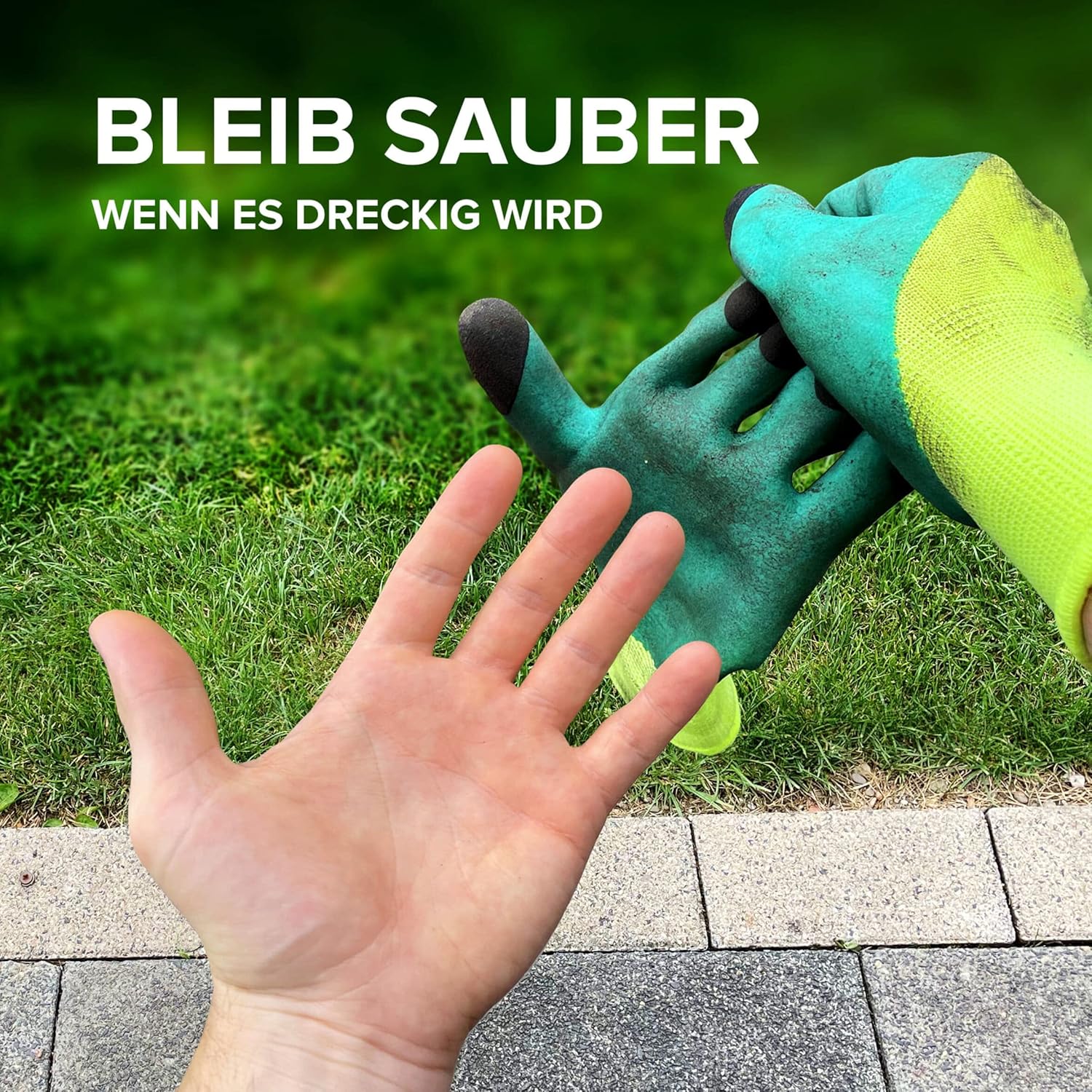 Detalle de WOLFSFELLER – Lot de 3 paires de gants de jardinage robustes, confortables, double revêtement (taille 9)