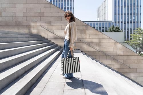 Detalle de reisenthel Daily Shopper Summerstripes Black – Moderner, geradliniger Alltags- und Einkaufsbegleiter