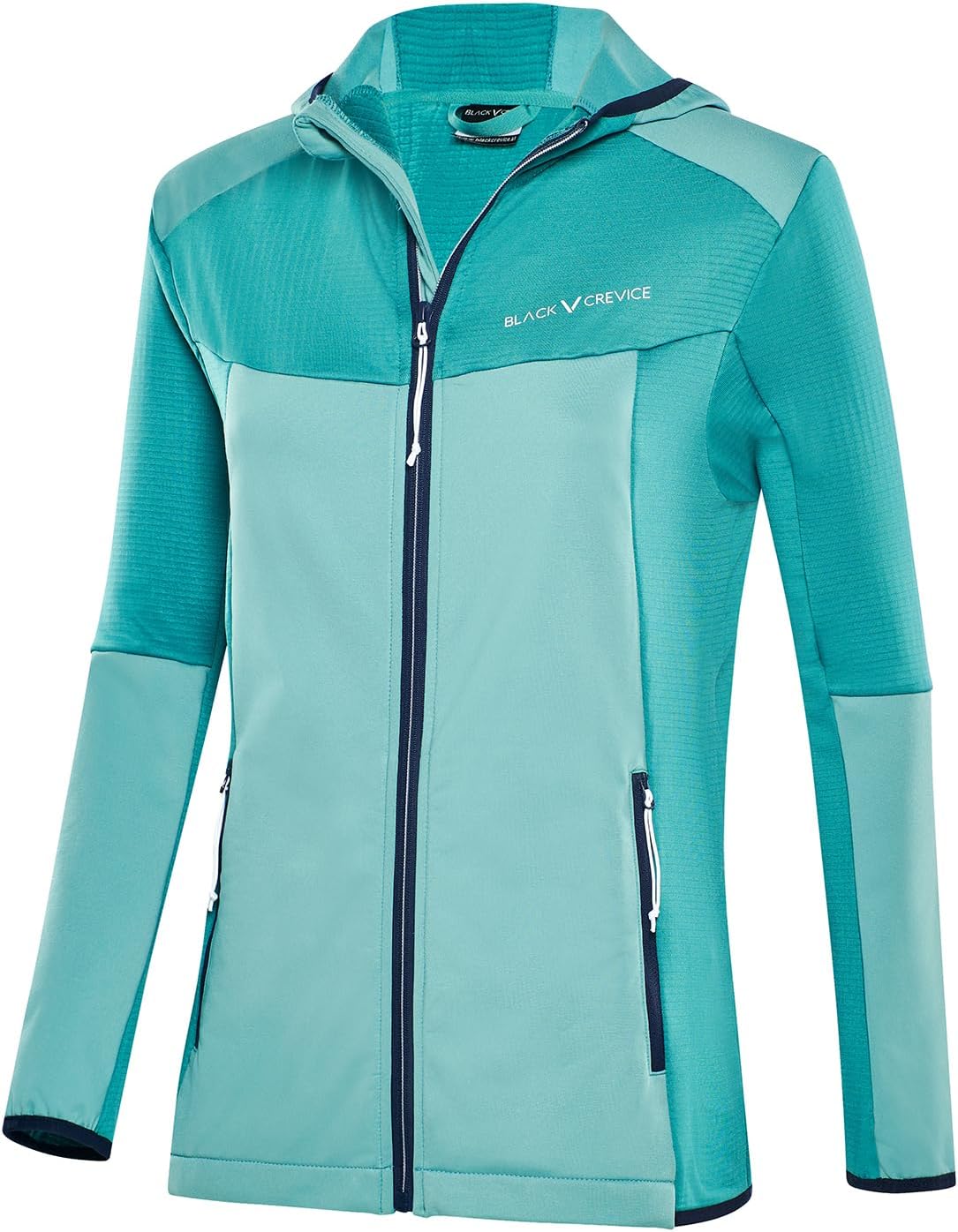 Detalle de Black Crevice Veste intermédiaire pour femme – Veste polaire légère, stretch et respirante
