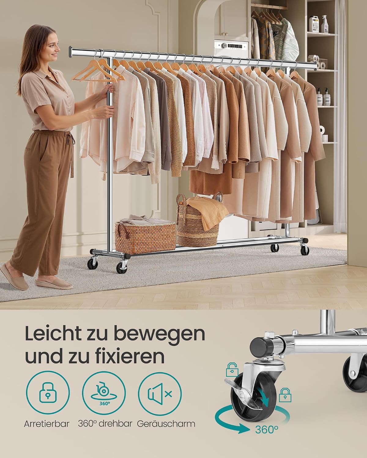 Detalle 2 de SONGMICS HSR175E01 Kleiderständer 150 kg