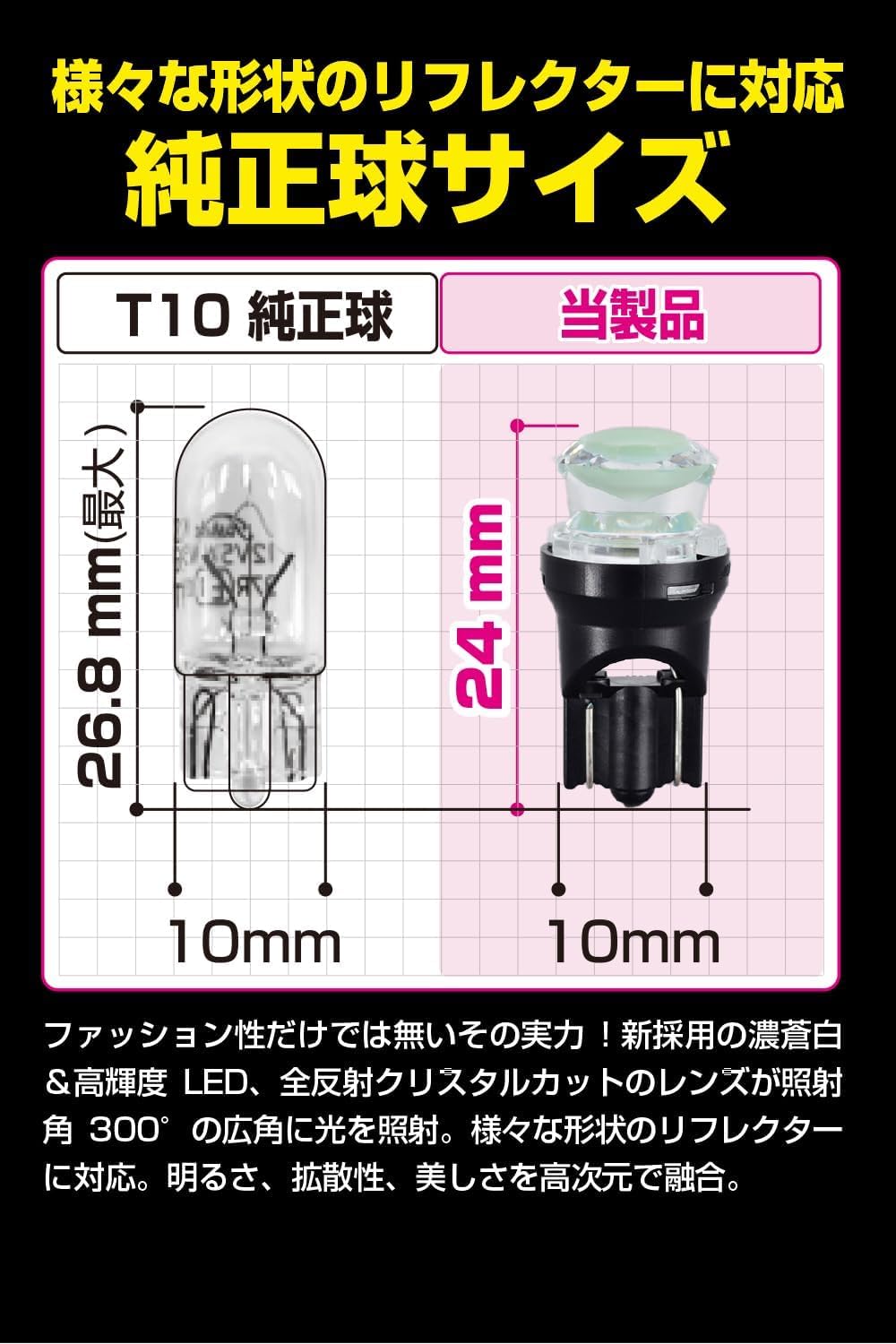 Detalle de IPF XP-62 T10 LEDポジションランプ 45lm・6700K 蓄光レンズ・2本入り