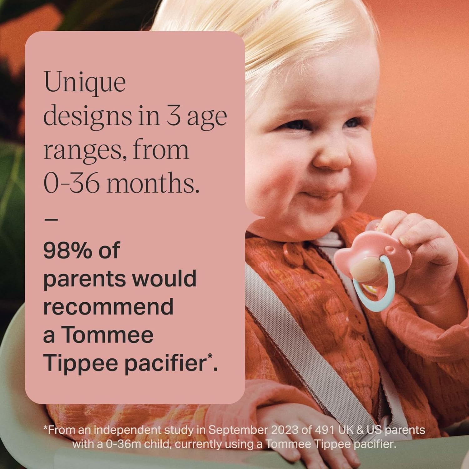 Detalle 2 de Tommee Tippee Ultimate Fit Soother (18–36 Months) – 4 Pack, Symmetrical Orthodontic Dummy, 100% BPA-Free Silicone