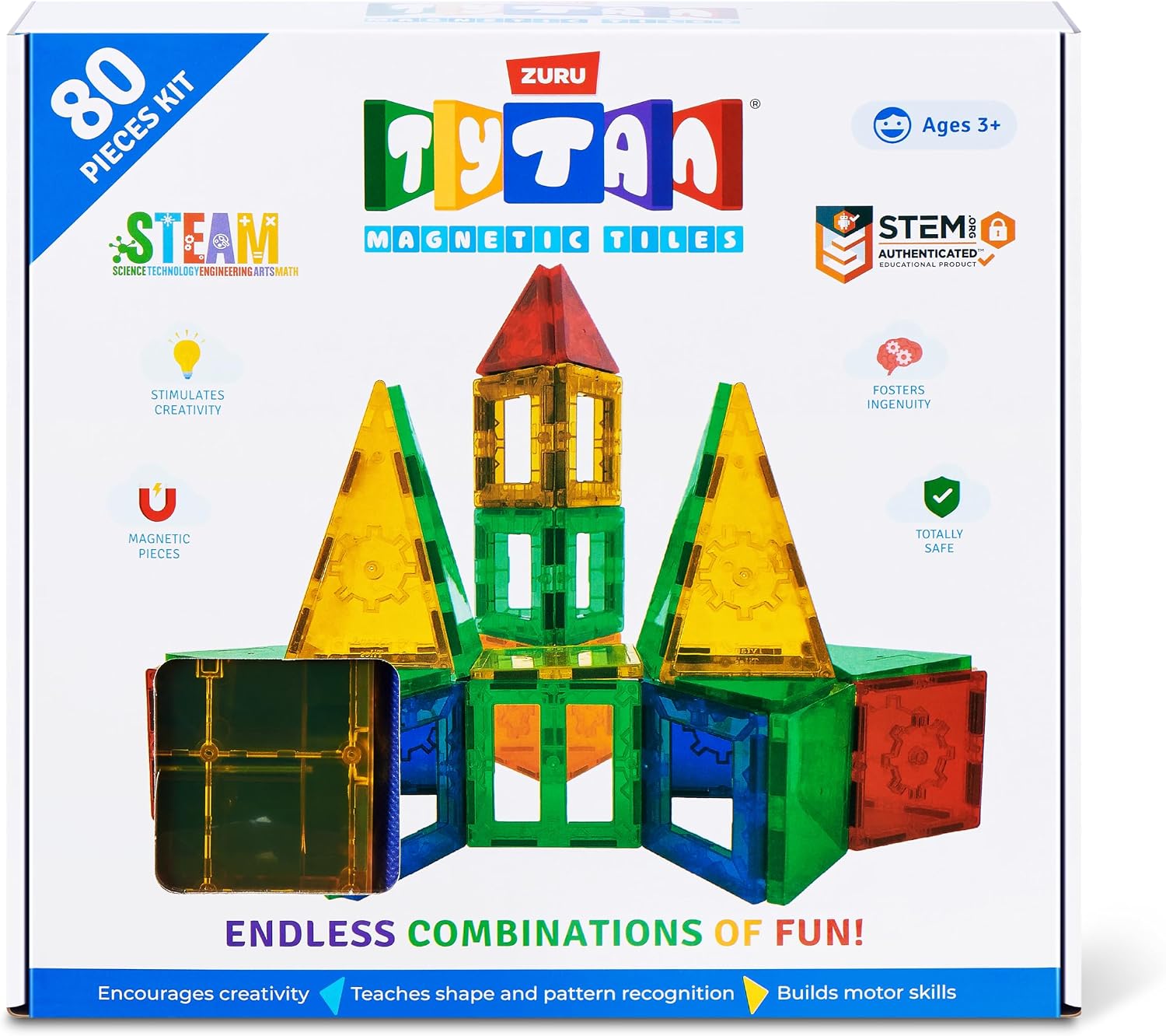 Thumbnail 6 de ZURU Magnetic Tiles, 80-Piece Set