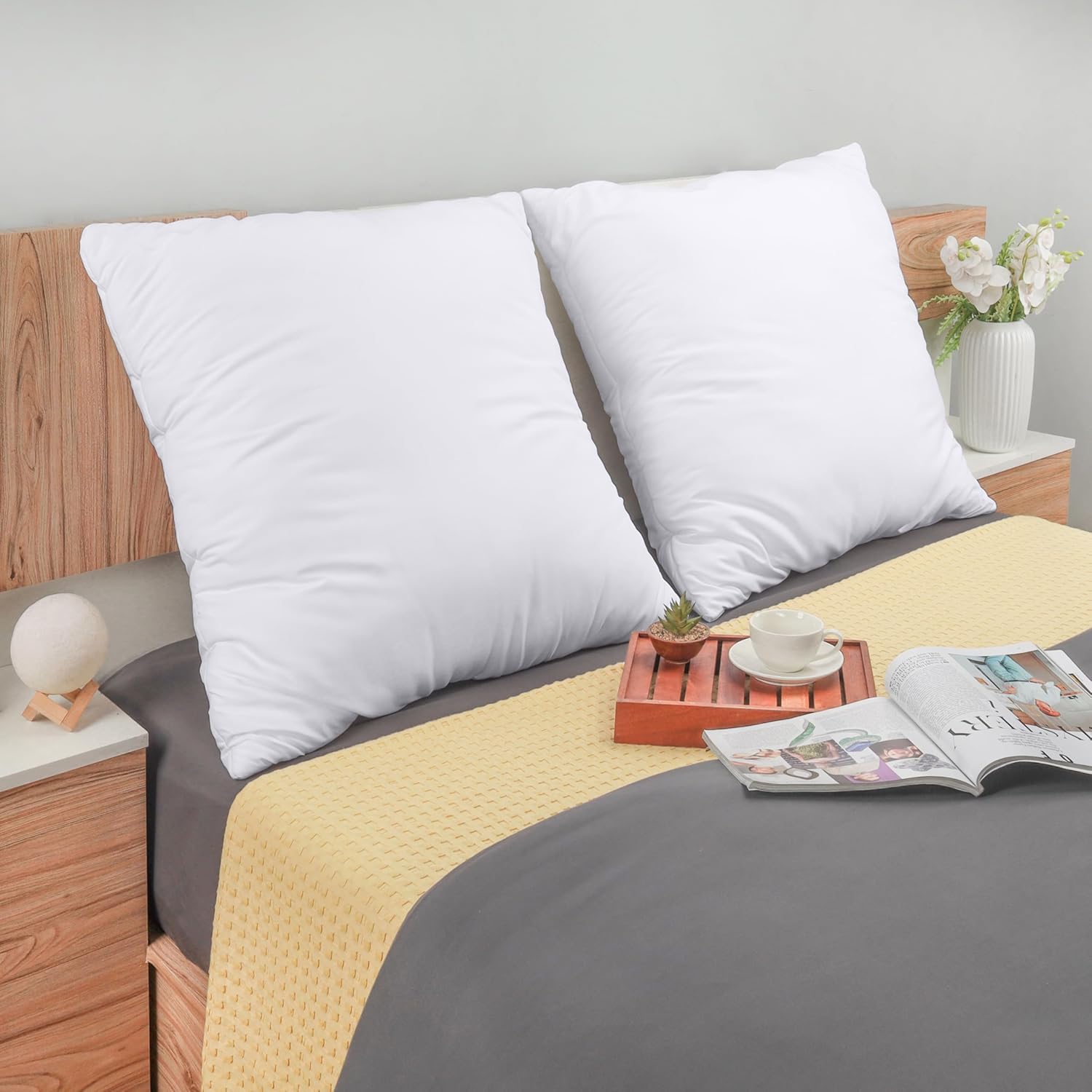 Thumbnail 3 de Utopia Bedding Set di 2 Cuscini Decorativi Quadrati 80x80 cm, Imbottitura Morbida, Bianco
