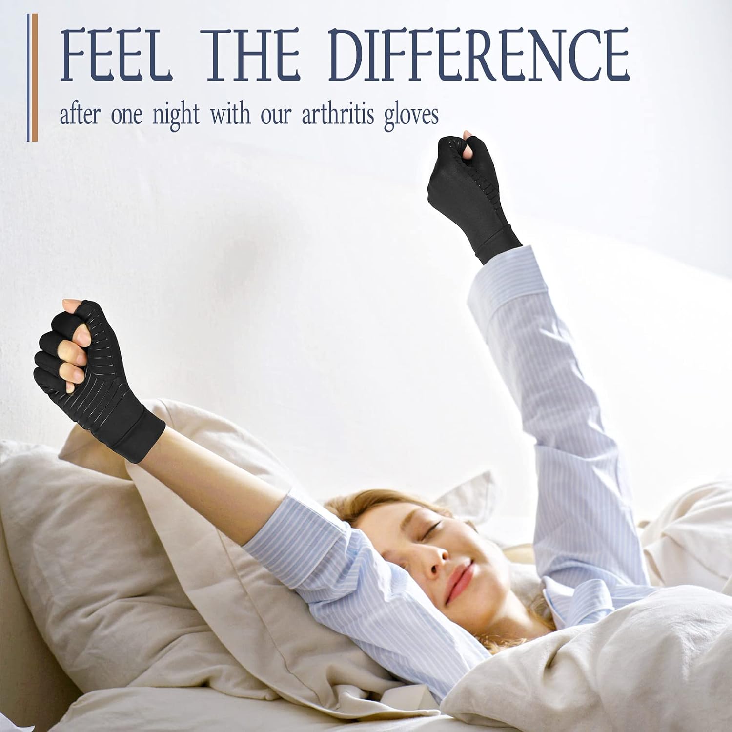 Thumbnail 6 de Vlela Copper Arthritis Compression Gloves (Fingerless) — Medium for Joint Support, Pain Relief & Swelling