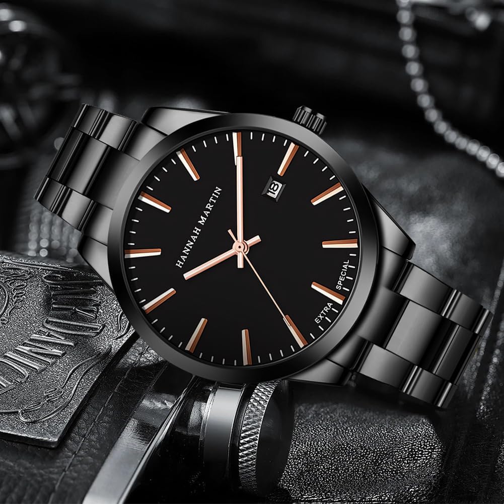 Thumbnail 6 de OFFCUP Herren Uhr – Analoge Quarz Uhr mit Edelstahlarmband, Datumsanzeige, kratzfestem Gehäuse