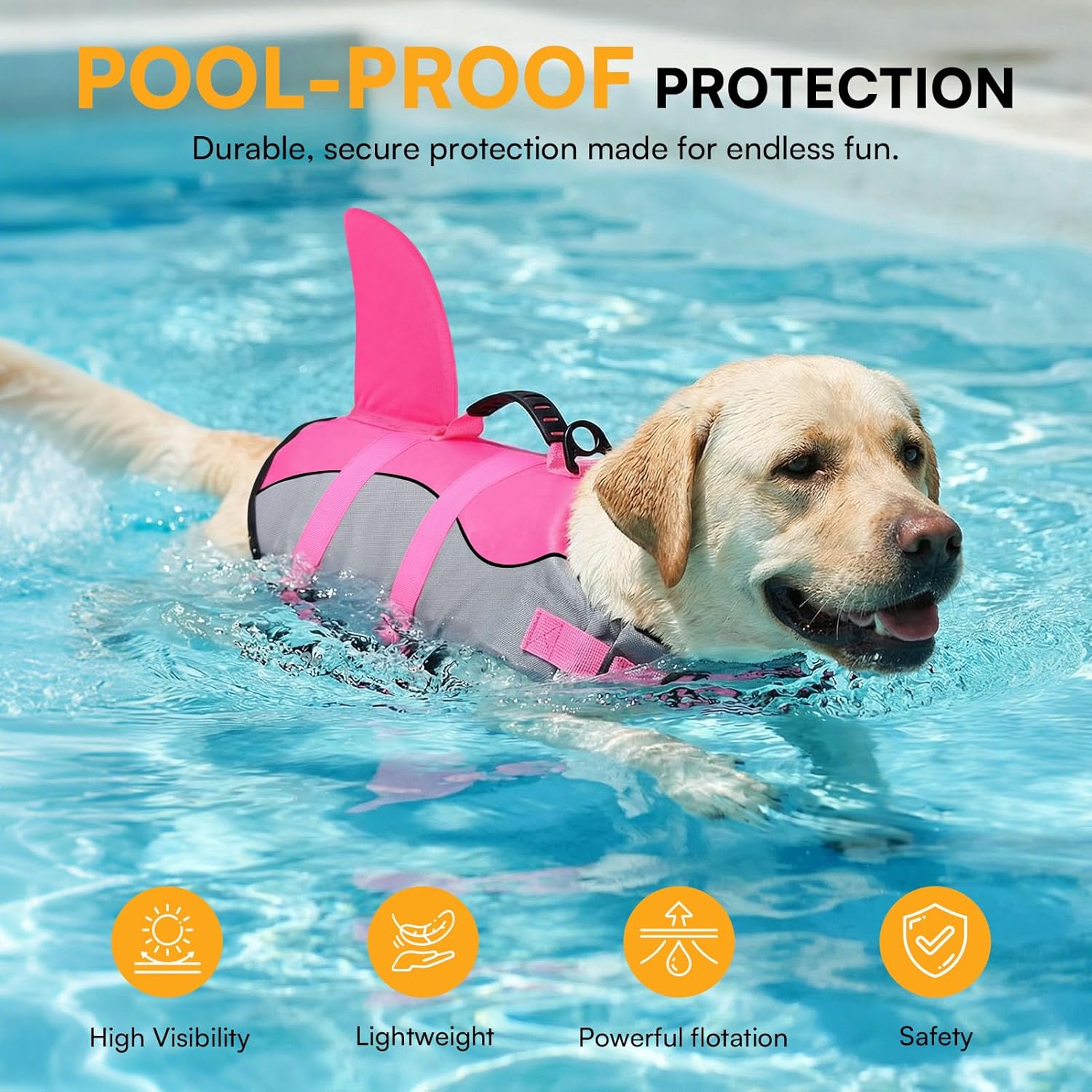Thumbnail 6 de Queenmore Giubbotto di salvataggio per cani Ripstop Shark Gilet di sicurezza regolabile