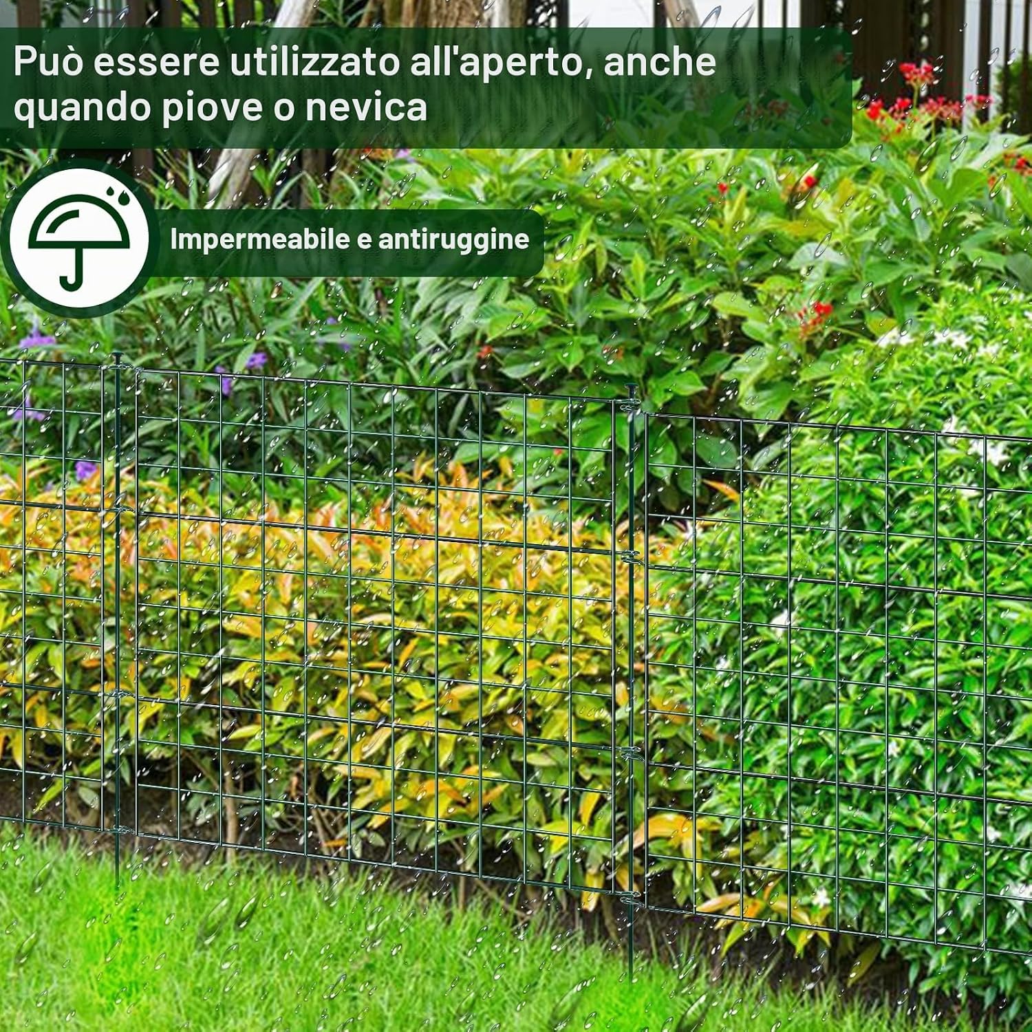 Thumbnail 6 de Fiqops Recinzione per stagno: set modulare in metallo da giardino, 11 pezzi espandibile