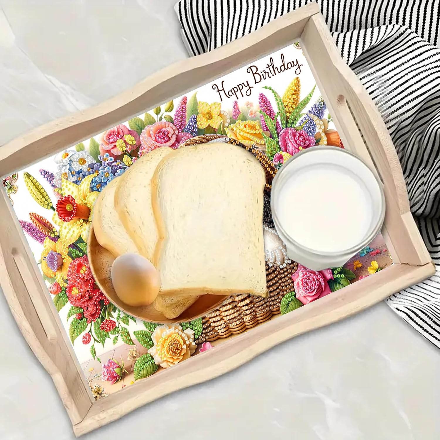 Detalle 1 de SHLUHA Diamond Painting Serving Tray, Bamboo