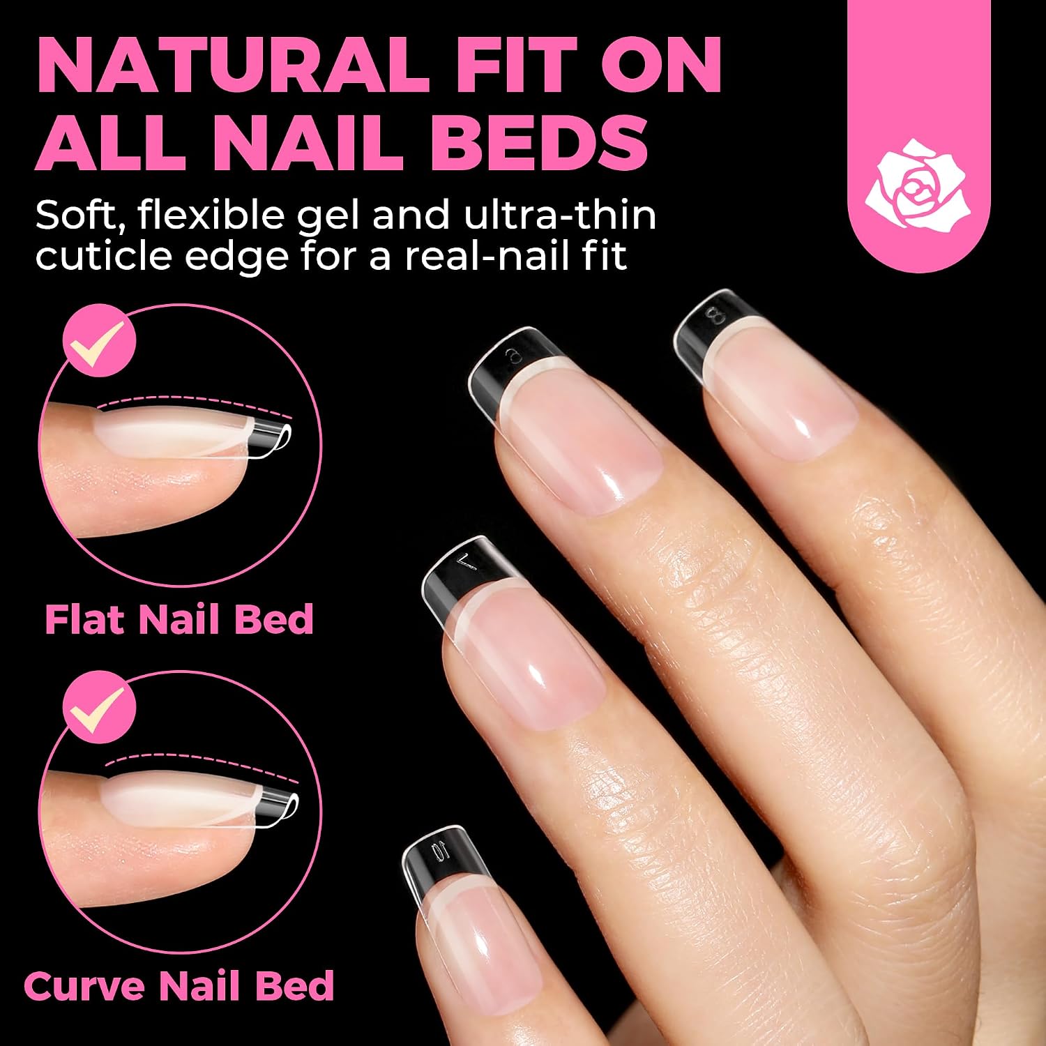 Detalle 2 de UNA GELLA Nail Tips, Short Square