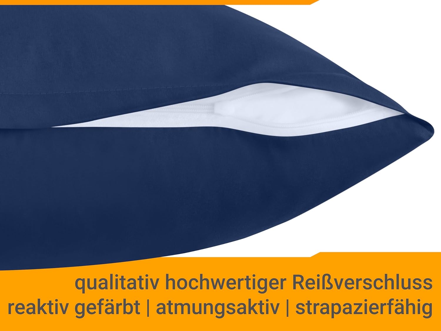 Thumbnail 4 de Housse Coussin 40x40 Coton – Lot de 2, Navyblau, npluseins