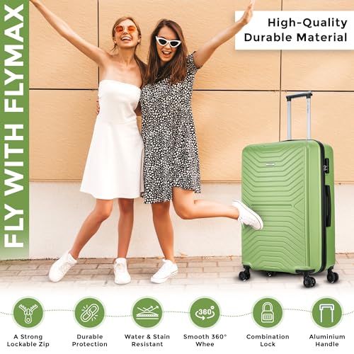Detalle de FLYMAX 29" Large Suitcase 4 Wheel Lightweight Hard Shell Travel Case (100 Litre) with 3-Digit Lock and Telescopic Handle