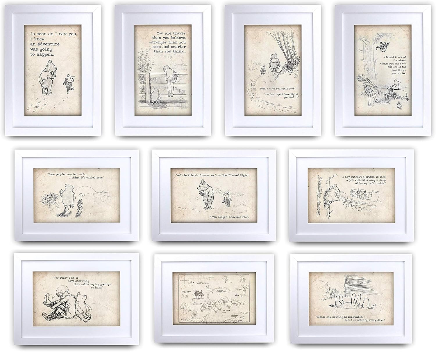 Thumbnail 4 de HWC Trading Winnie the Pooh Friends Forever A3 Framed Nursery Print
