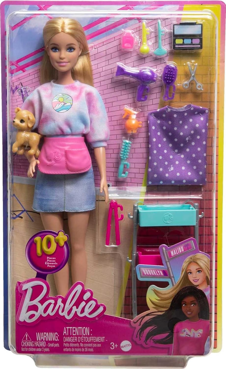 Thumbnail 5 de Barbie HNK95 Poupée styliste Malibu avec 14 accessoires