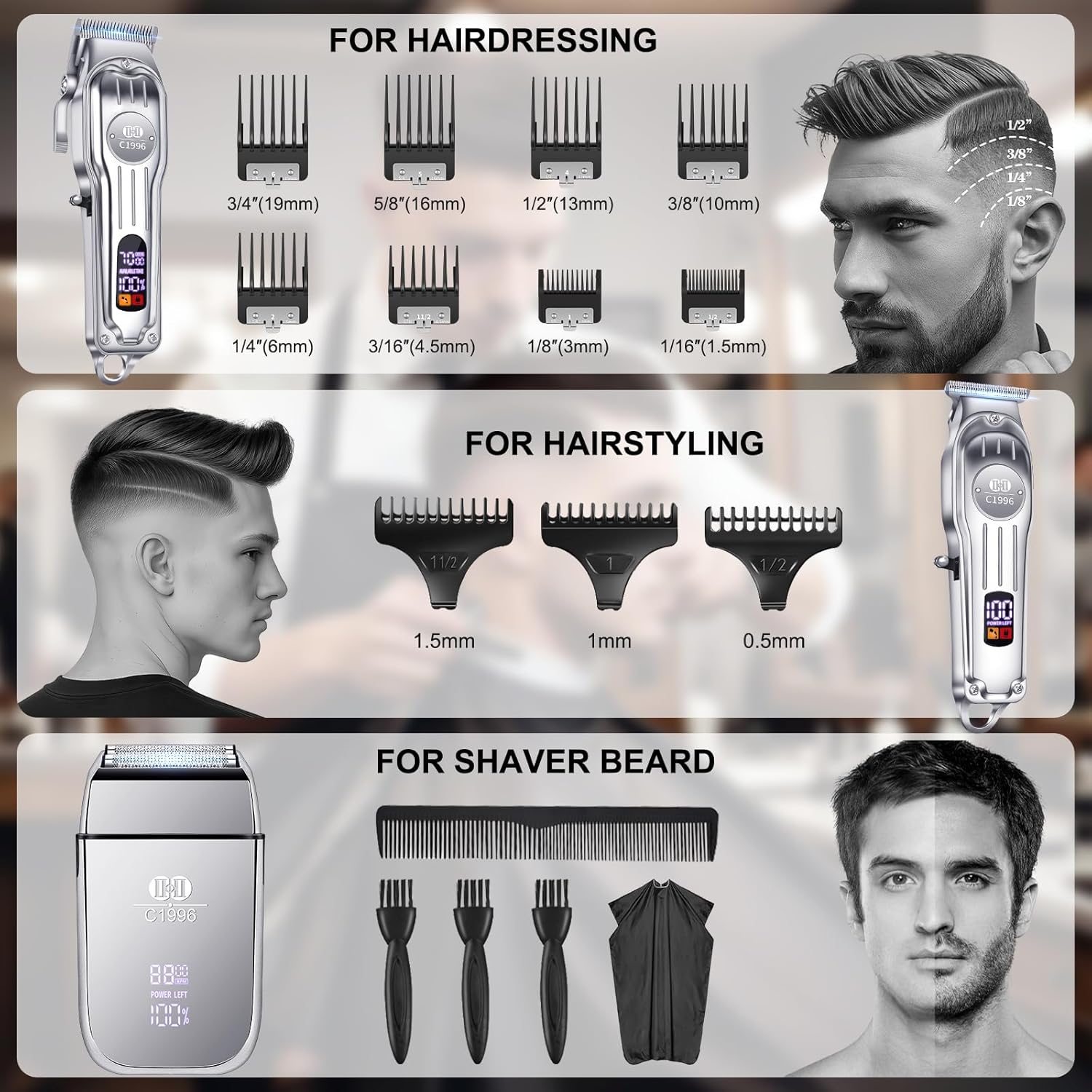 Thumbnail 4 de CIICII Haarschneidemaschine Profi 2200 mAh 💈