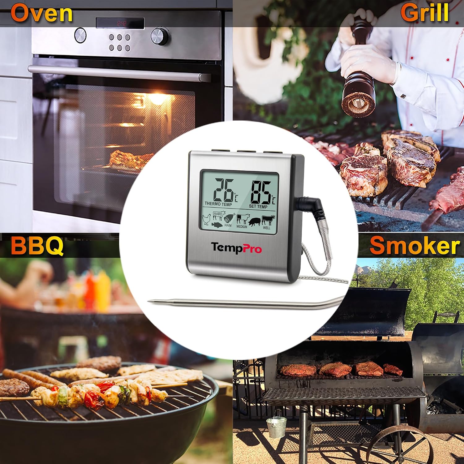 Thumbnail 6 de ThermoPro TP16 Digital Kitchen Meat Thermometer with Long Stainless Steel Probe