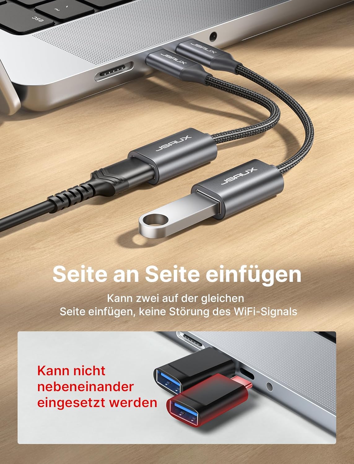 Thumbnail 5 de JSAUX Adattatore USB C a USB 3.0 [2 Pezzi] – OTG Type-C per iPhone, iPad, MacBook e Android