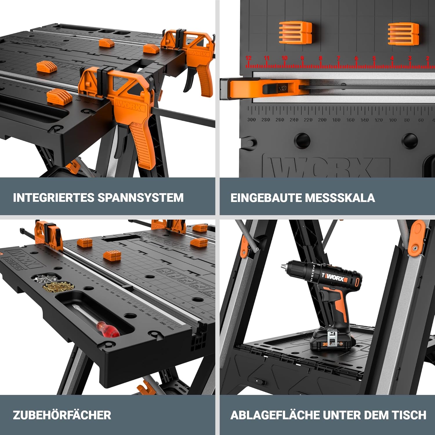 Thumbnail 5 de WORX PEGASUS WX051: mobiles, klappbares Arbeitstisch-System mit 450 kg Tragfähigkeit