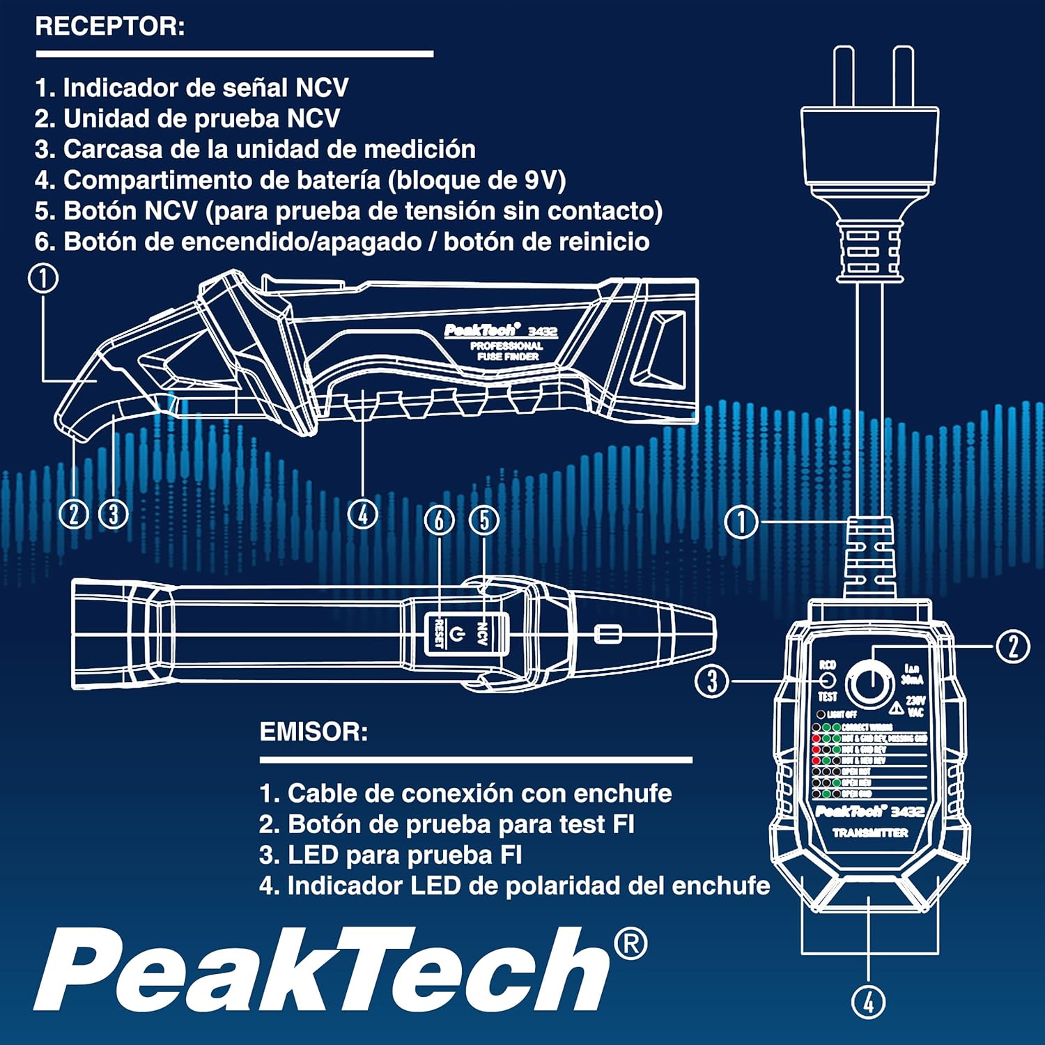 Thumbnail 5 de PeakTech 3432 Localizador de fusibles