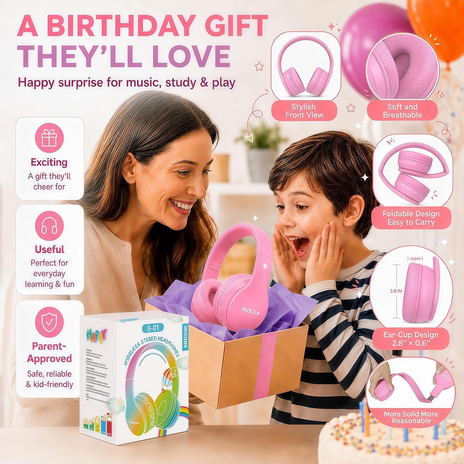 Thumbnail 3 de MIDOLA Kids Headphones Bluetooth 68H Play Time