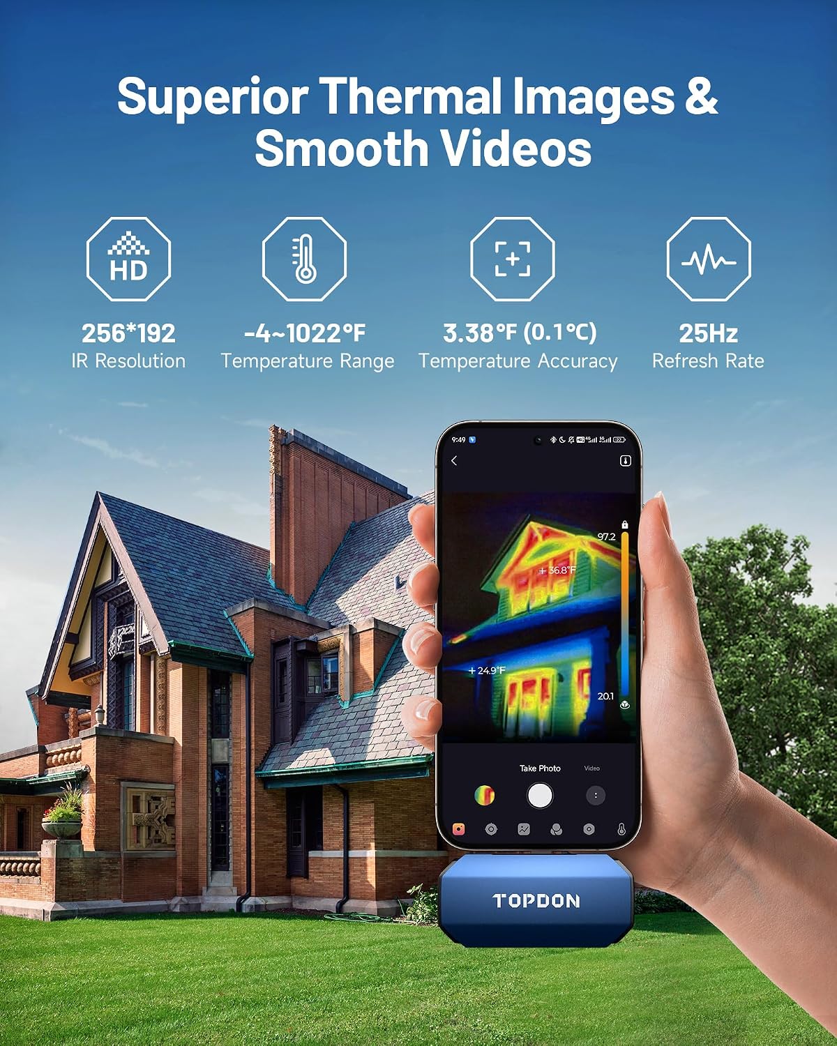 Detalle 2 de TOPDON TC001 Thermal Camera for Android, 512×384 Super Resolution, 9 Palettes