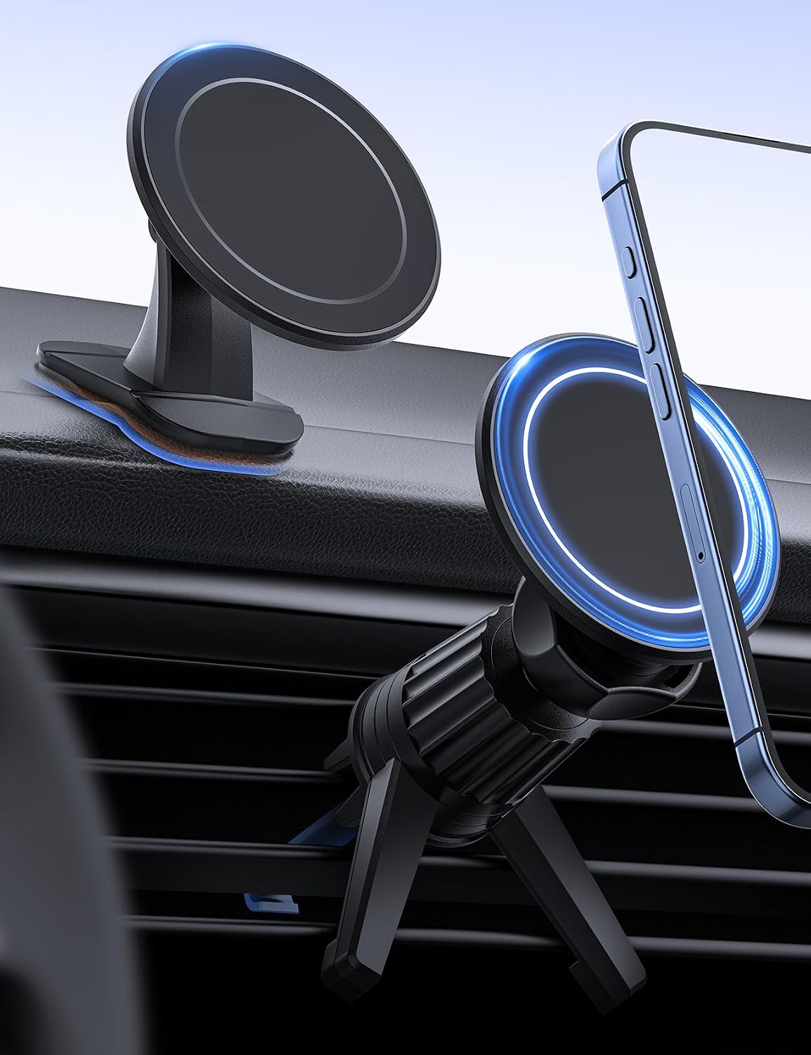 Detalle de Handyhalterung Auto – Lüftungshalterung mit 360° Drehung und Dreifach-Unterstützung