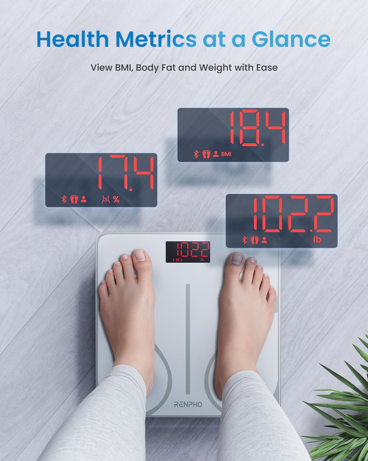 Thumbnail 1 de RENPHO Body Fat Scale Bluetooth: Smart Body Composition with App Tracking