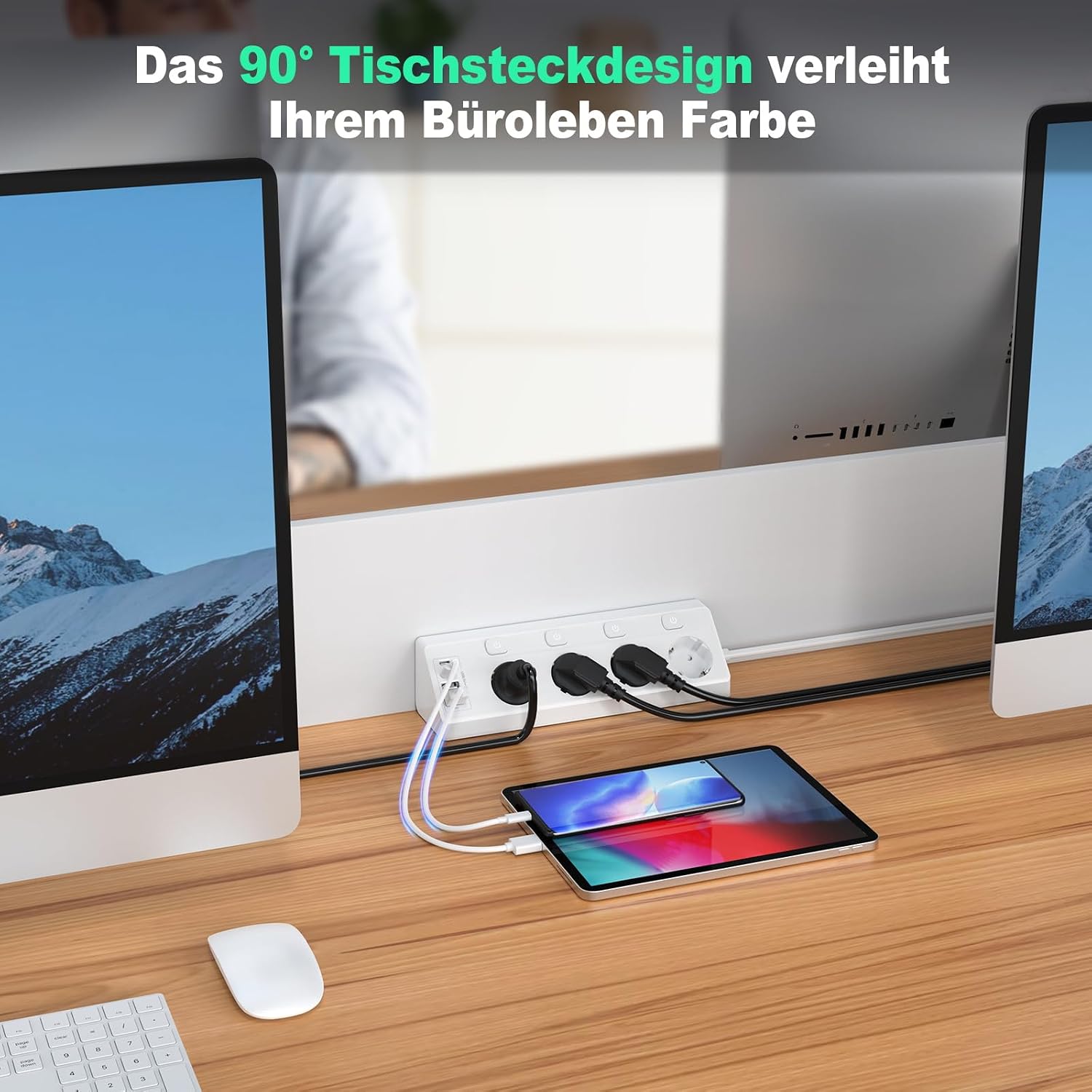 Detalle de Ecksteckdose USB 8 in 1 Mehrfachleiste