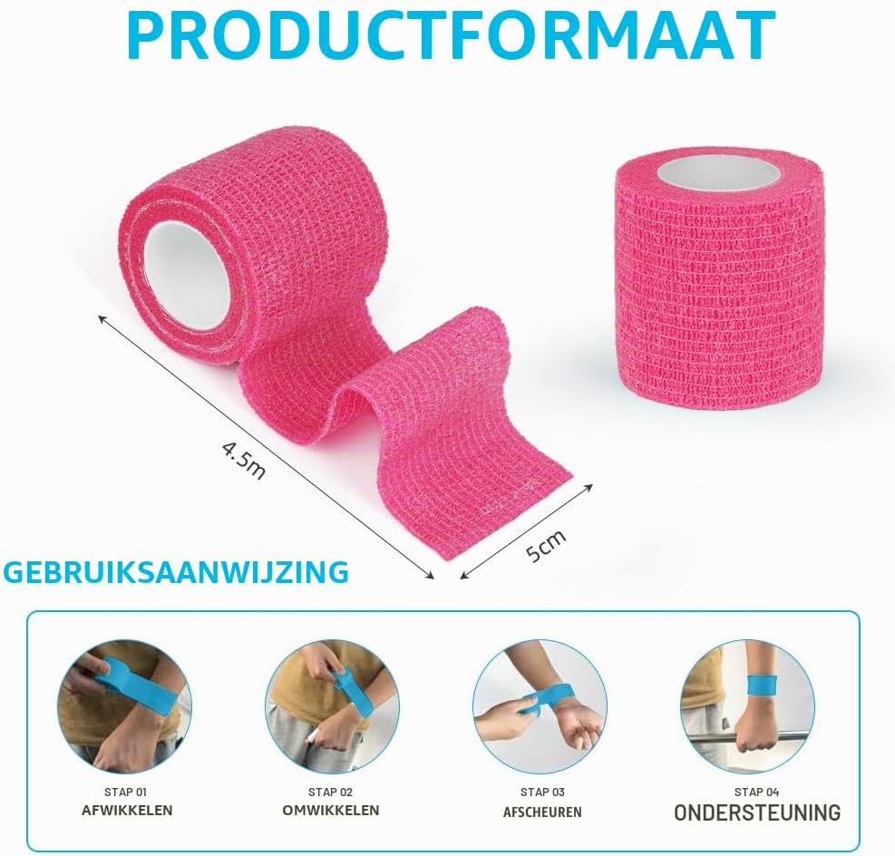 Thumbnail 1 de ACWOO zelfklevende sporttape, 8 rollen van 5 cm x 4,5 m