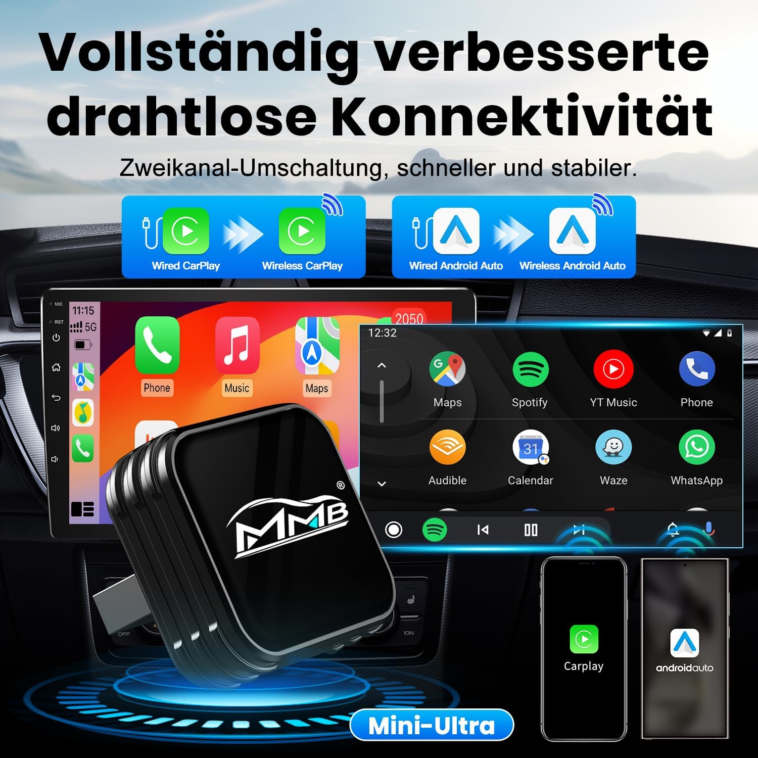 Thumbnail 1 de MMB CP-Ultra wireless CarPlay 2 in 1