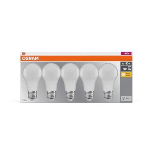 Detalle de Osram Lampadina LED a Goccia E27 8,5W – Luce Calda, equivalenza 60W, OSRAM