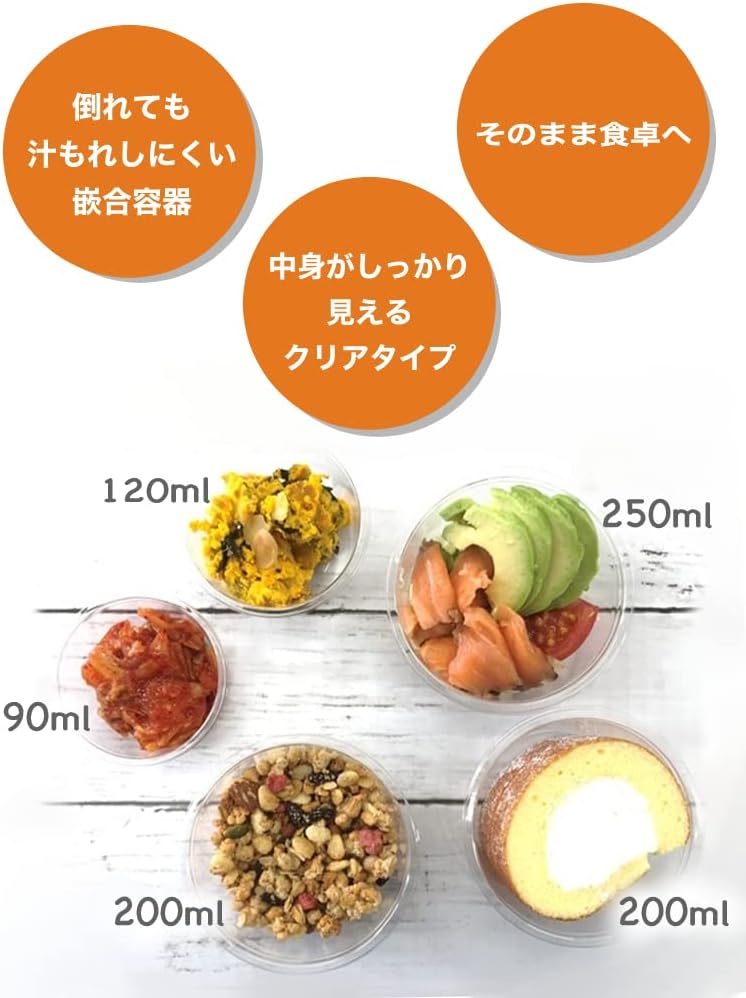Thumbnail 3 de MINERON マル120Mオトシフタ 透明丸型食品容器用フタ 100枚入り・直径85mm