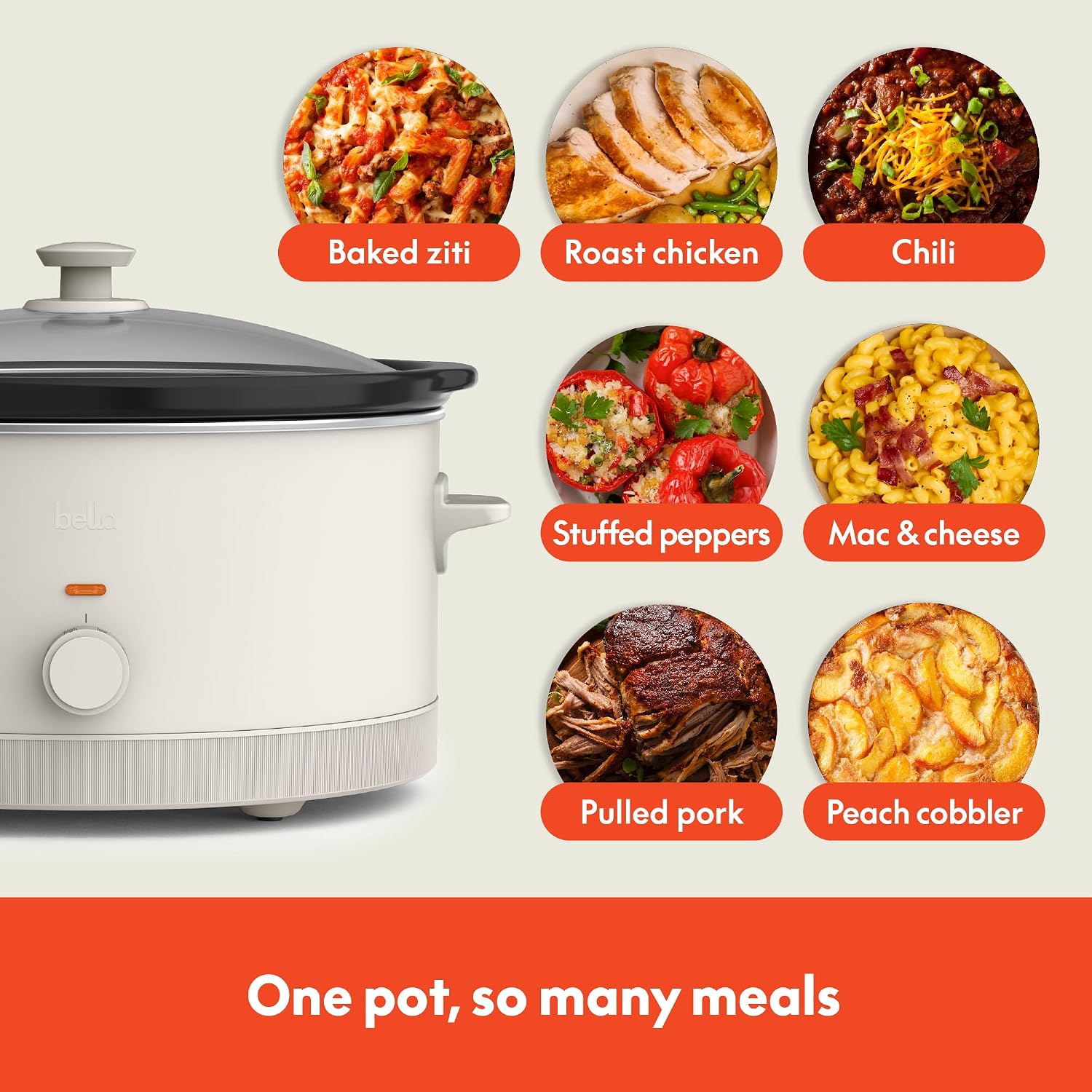 Detalle de bella 6.0 Qt Manual Slow Cooker with EverGood Ceramic Nonstick Coating