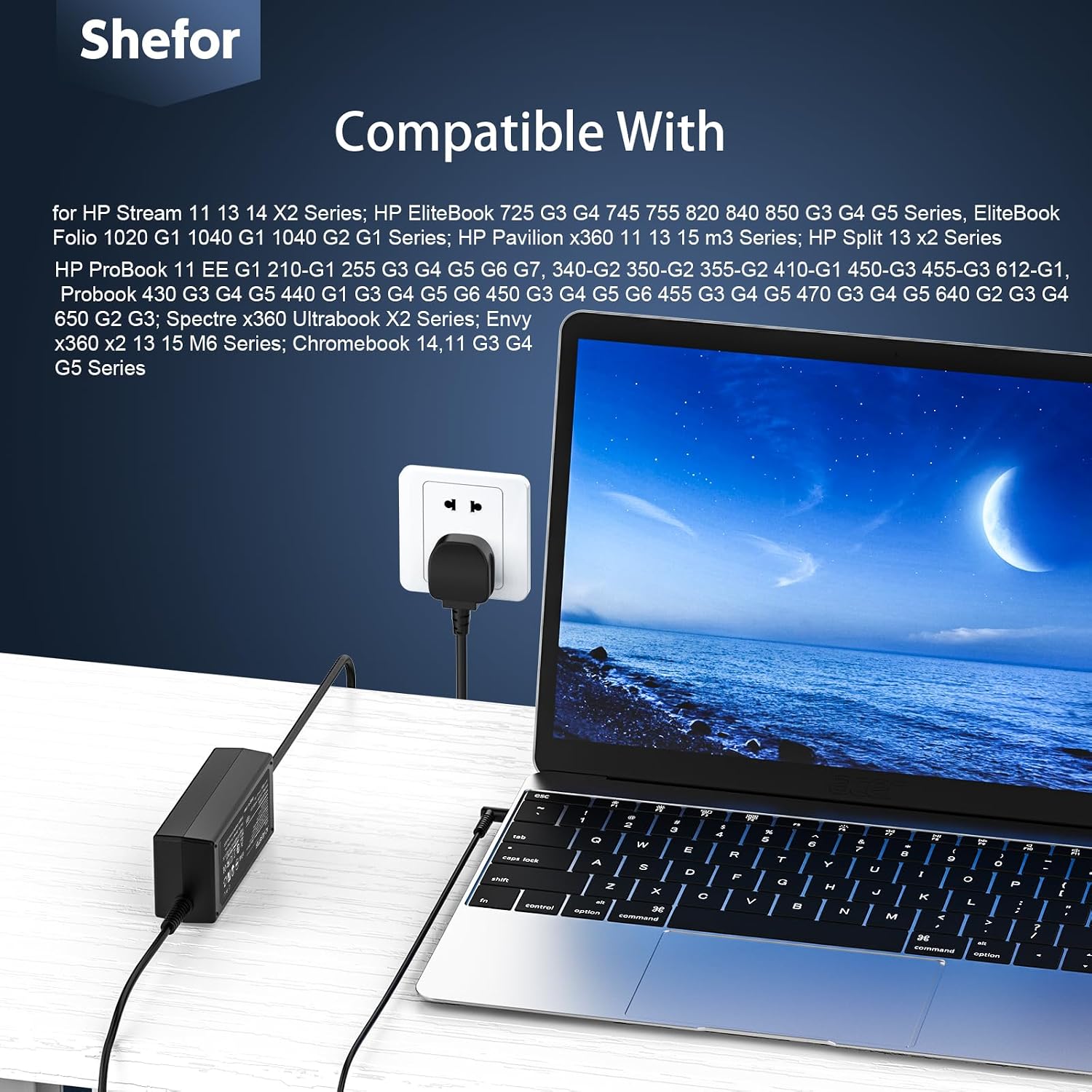 Thumbnail 3 de shefor 45W laptop charger for HP