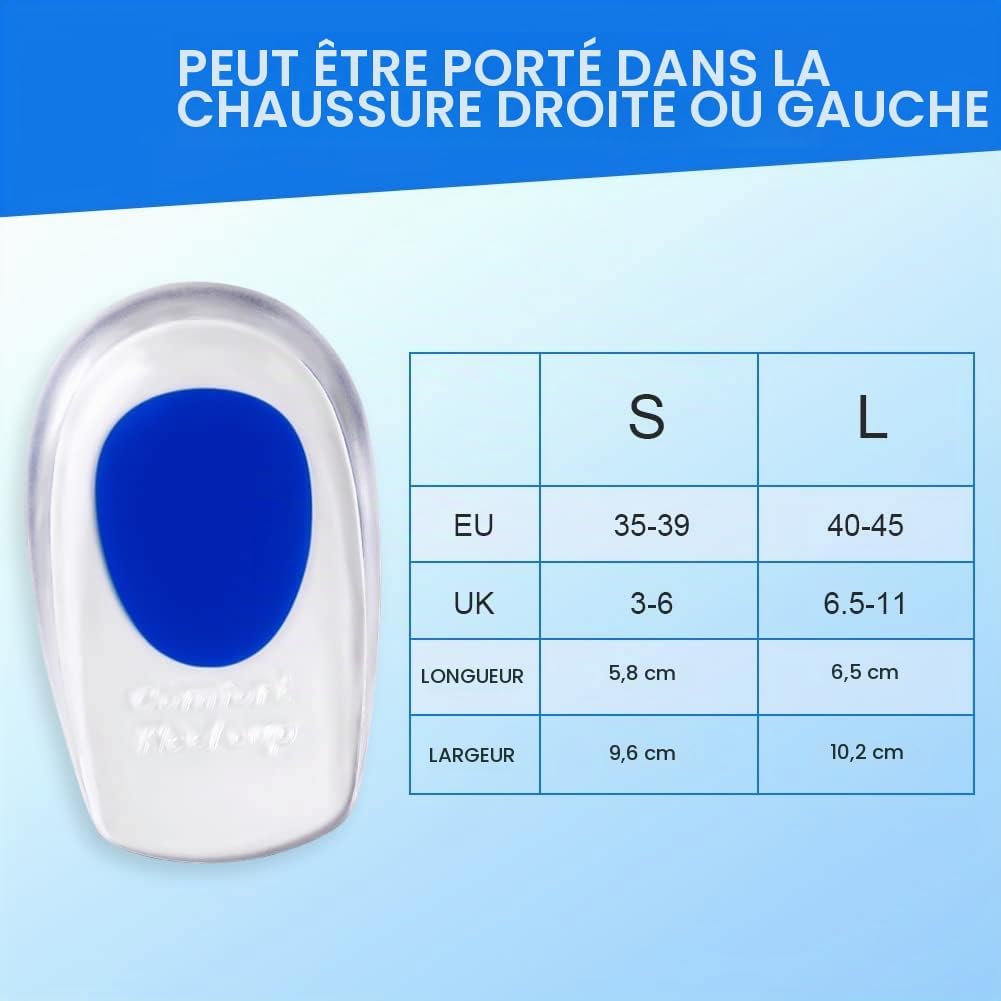 Detalle 1 de ACWOO gel-hielkussens maat S, 2 paar siliconen hielpads