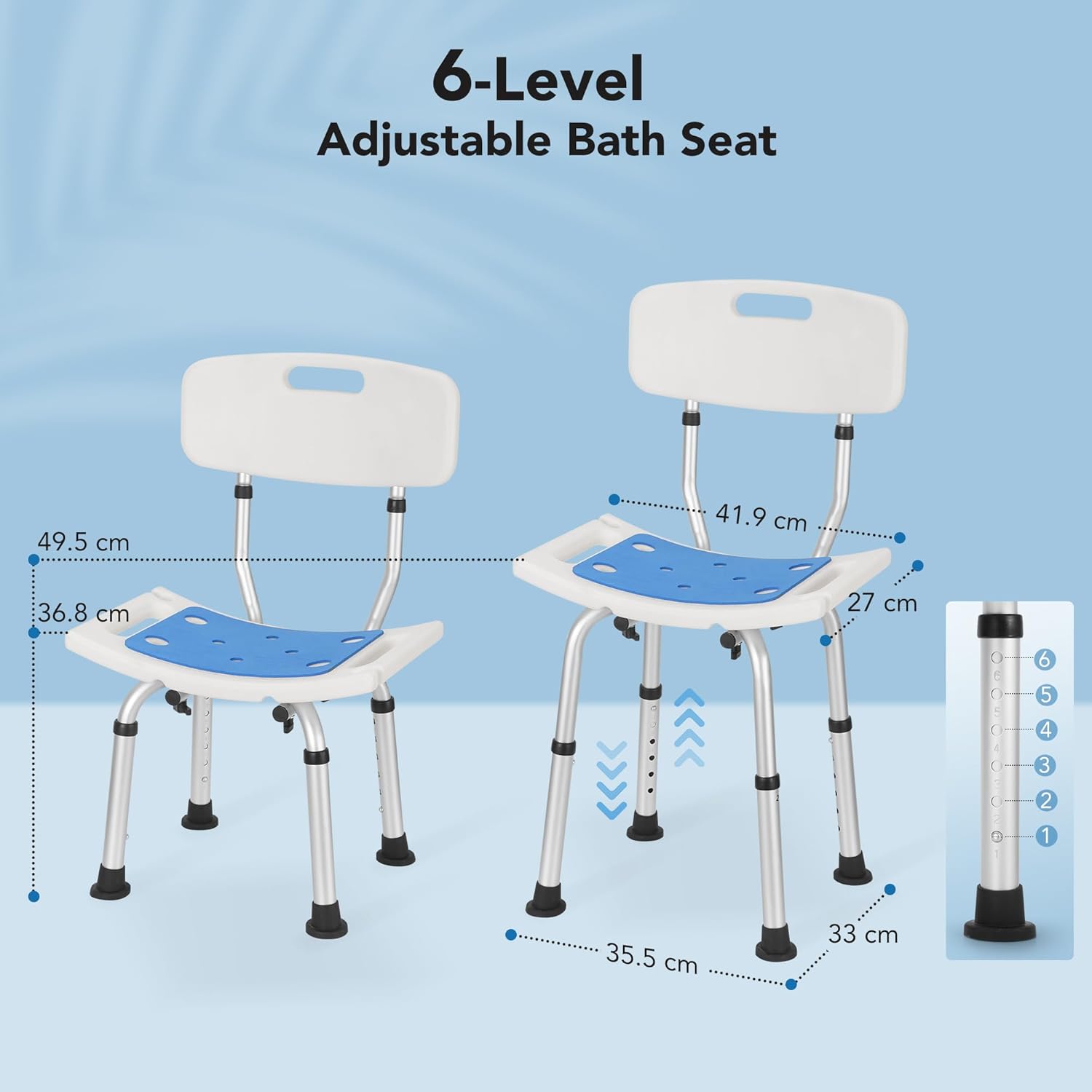 Thumbnail 2 de Careboda Duschstuhl 6 Höhenverstellungen