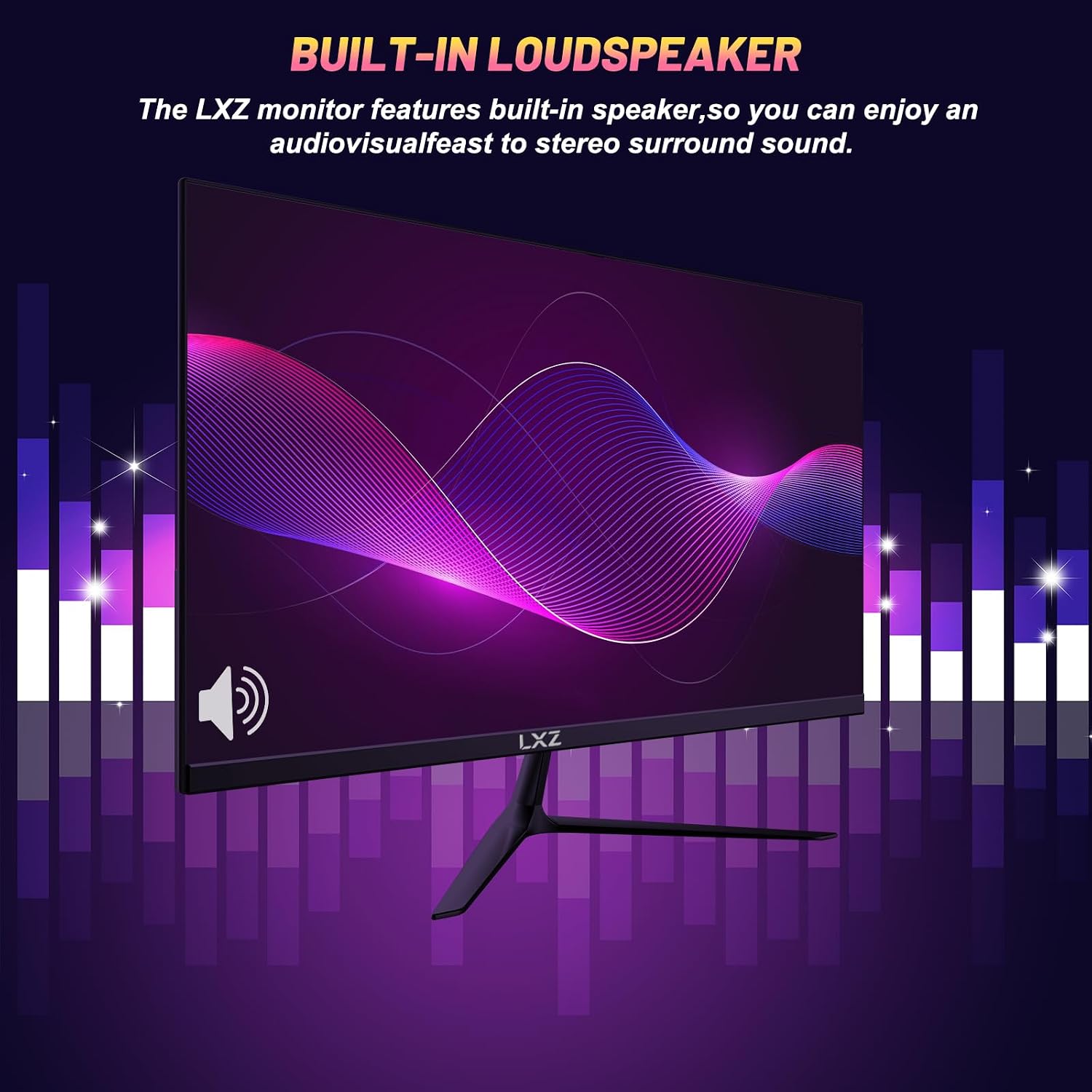Detalle de LXZ 24,5 Zoll Gaming Monitor – 200 Hz, IPS, FHD mit integrierten Lautsprechern und Eye Care