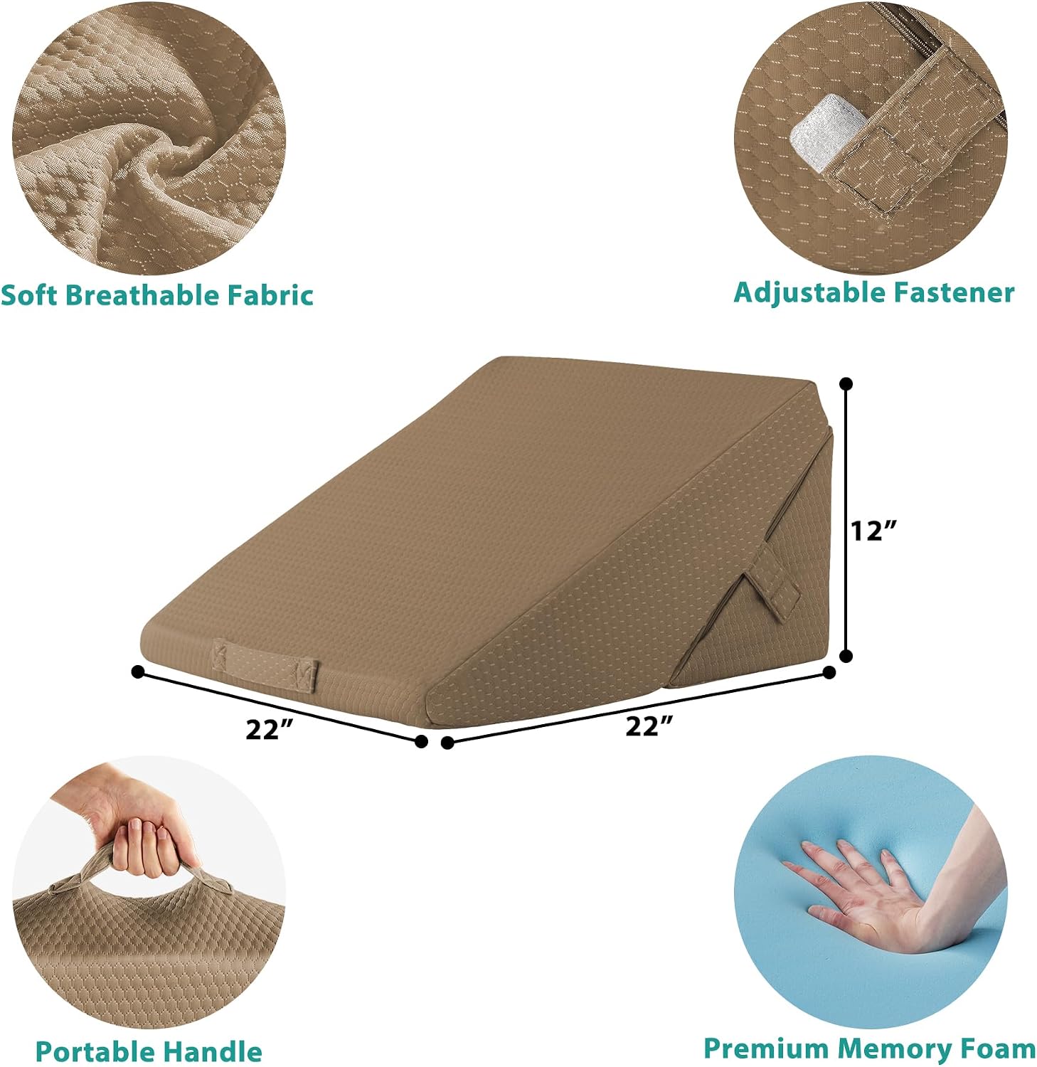 Detalle de Bedluxe Wedge Pillow Set, 9- and 12-Inch