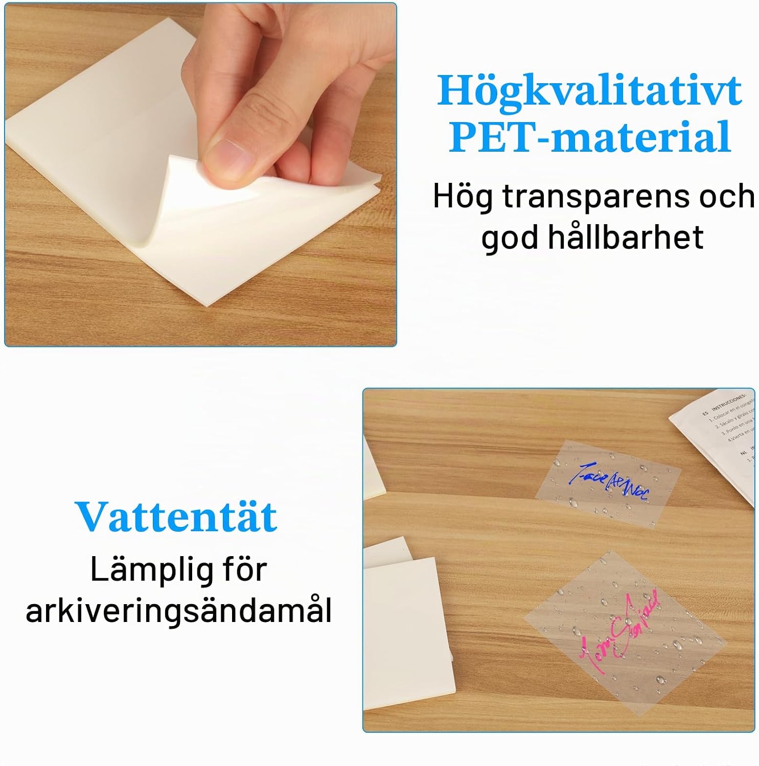 Detalle de JANUIXCO SL-TMBLT genomskinliga klisterlappar, 400 st i fyra storlekar