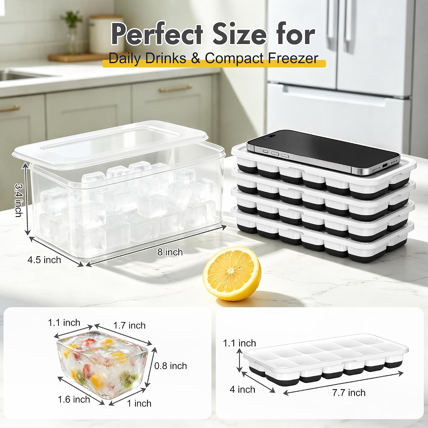 Detalle 2 de Ice Cube Tray Set, 48 Cubes