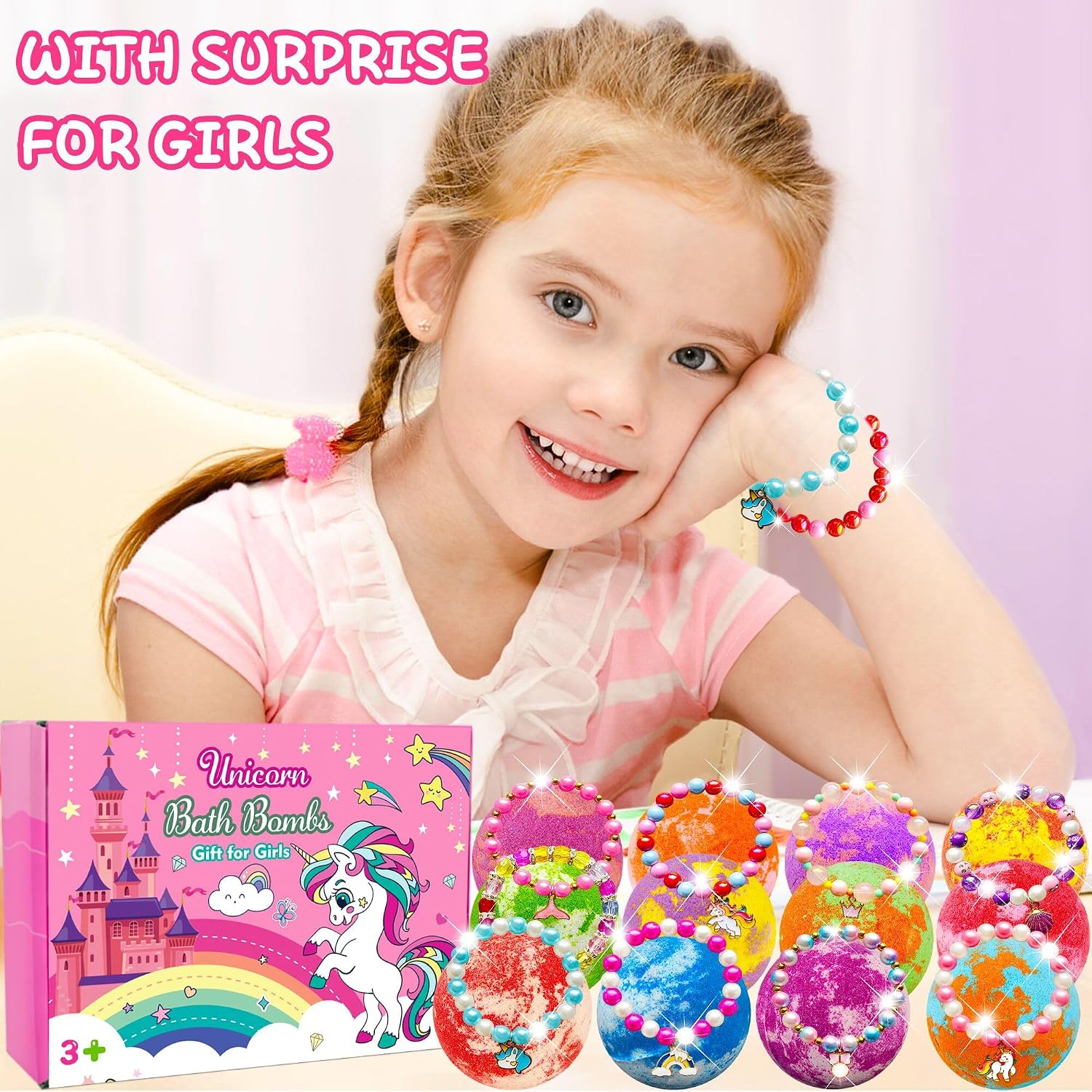 Detalle de Unicorn kids bath bombs 12 pack