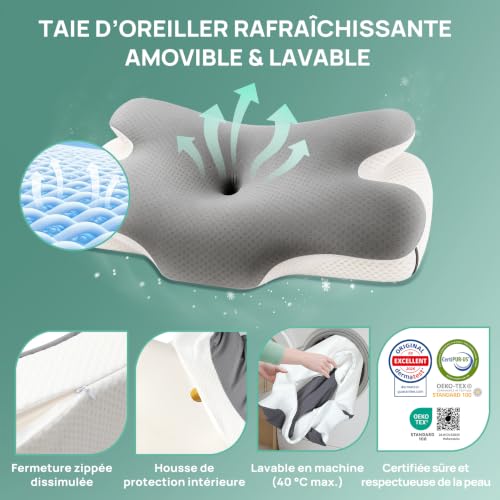 Thumbnail 8 de MULISOFT Oreiller Ergonomique Cervical P-105 – mémoire de forme, 10/12 cm