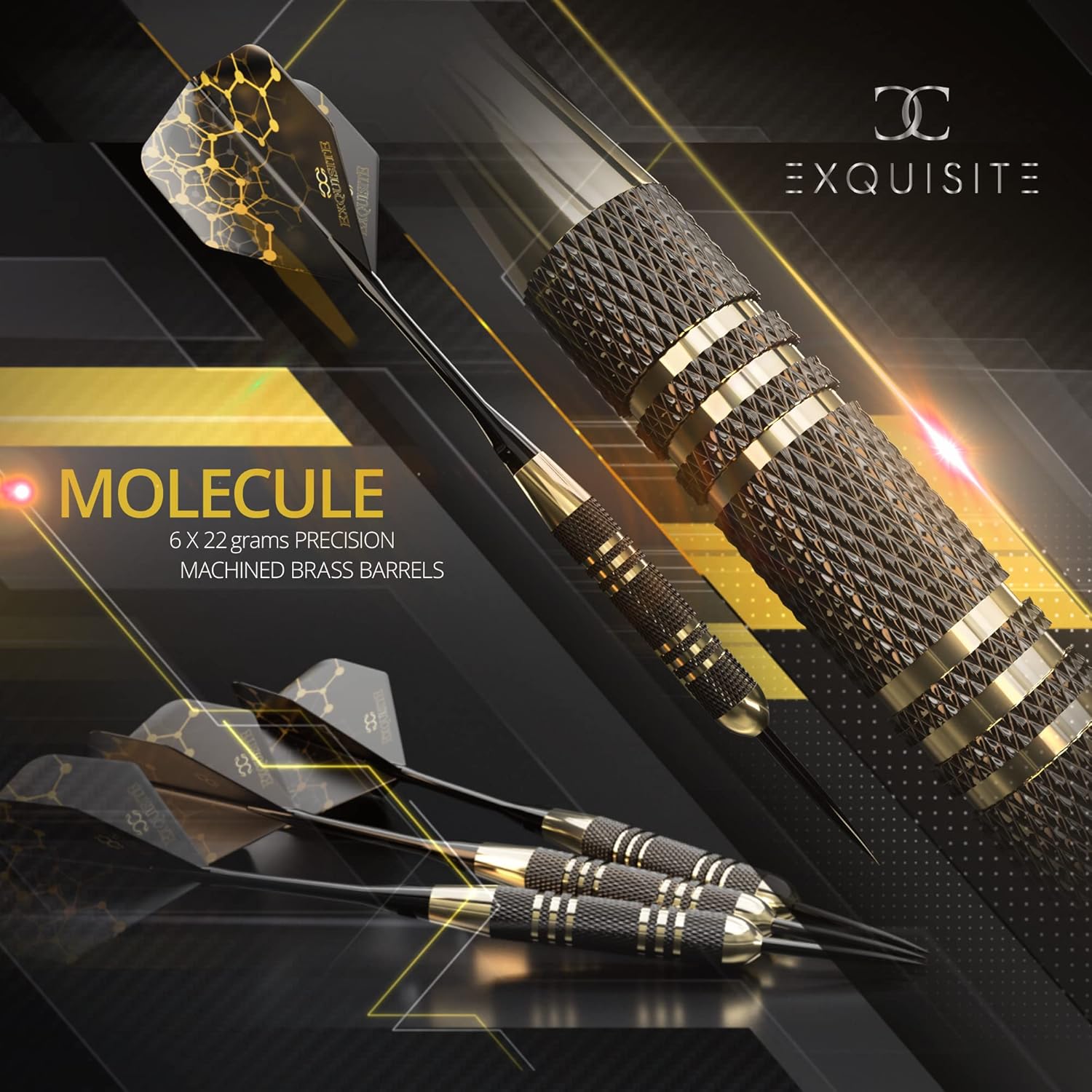 Thumbnail 3 de CC-Exquisite Premium Steel Tip Darts Set with Brass Barrels and Customizable Shafts