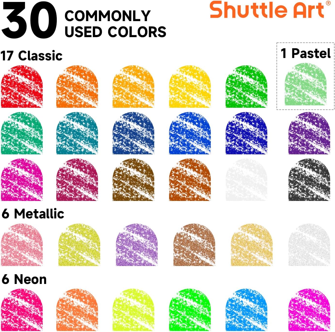Detalle 2 de Shuttle Art Tempera Paint Sticks 30 Colors