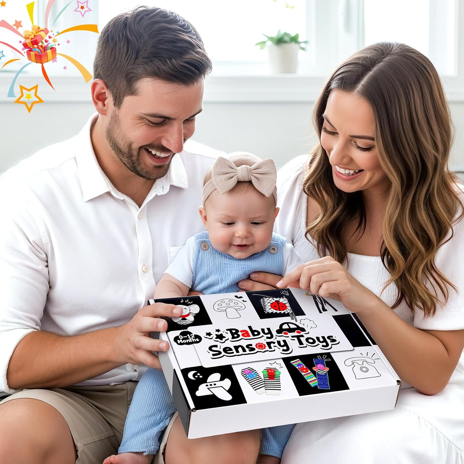 Thumbnail 6 de Perbabe Giochi Neonato 31 pz: libro sensoriale, carte bianco/nero e accessori Montessori 0-12 mesi