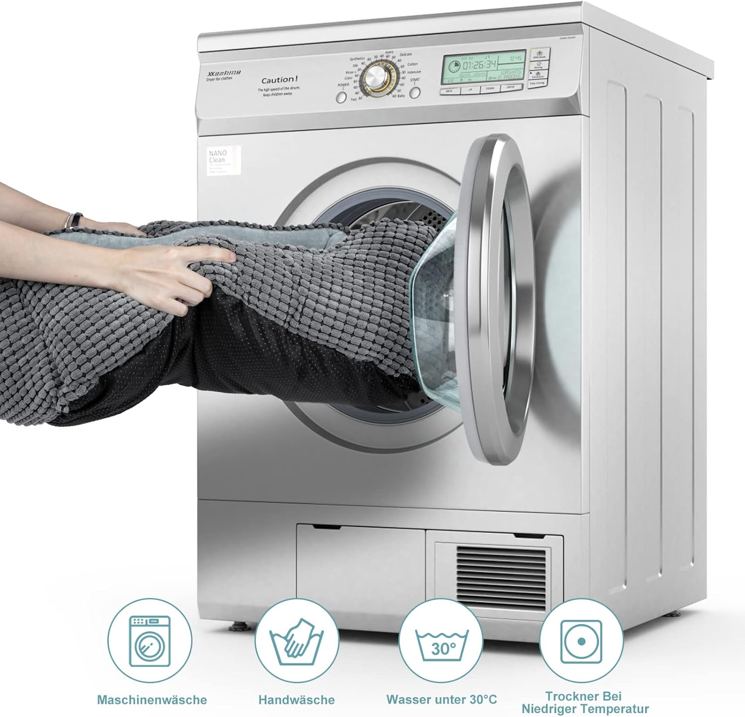 Thumbnail 6 de JOEJOY Cuccia per cani interna taglia grande XXL 106x80x23 cm, lavabile con fondo antiscivolo