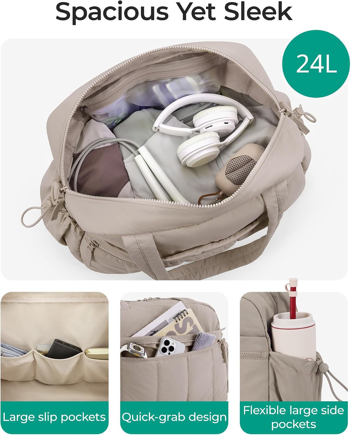 Detalle de BAGSMART BM0102054AN470-ES-FCA 24L Gym Duffel Bag with Wet Pocket