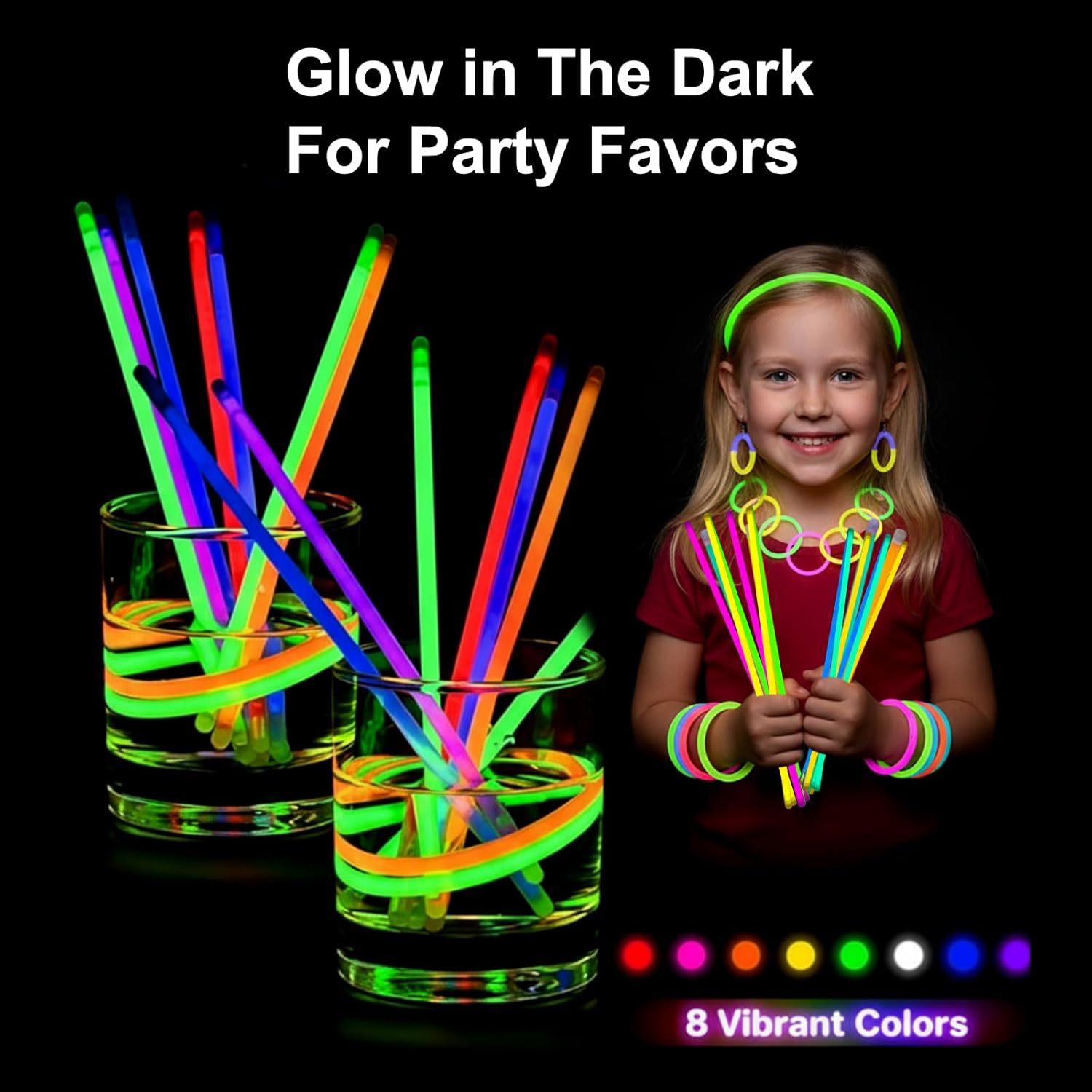 Thumbnail 1 de Kimimara Knicklichter Party-Set für Kinder – 300 Leuchtstäbe mit 300 Verbindern in 7 Farben