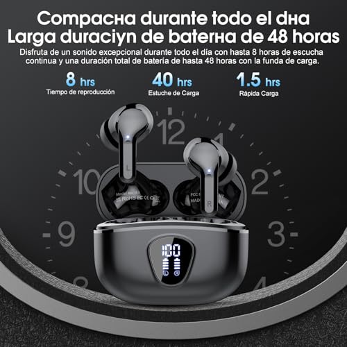 Thumbnail 4 de Auriculares inalámbricos Bluetooth 5.4 🛡️ IP7, 48H, Negro