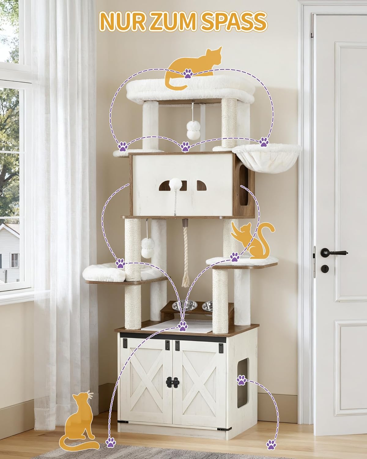 Thumbnail 4 de Hzuaneri Kratzbaum CB89014WT 173 cm 🐱